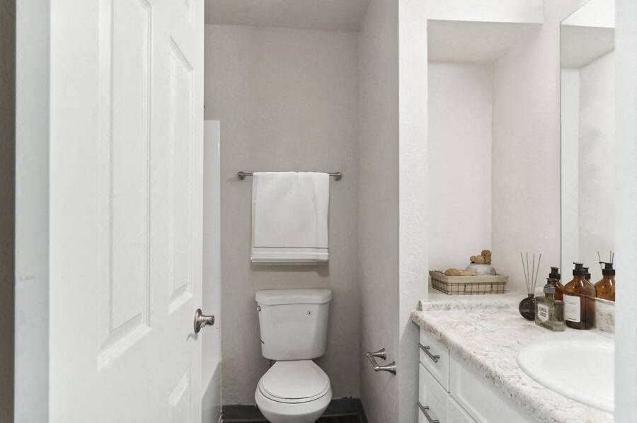 Model apartment bathroom and sink