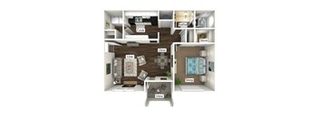 Bungalow 3D Floor Plan