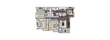 3 bed 2Bath C1 Floor Plan at Array South Mountain, Phoenix, Arizona