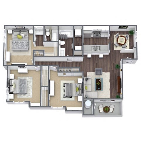 3 bed 2Bath C1 Floor Plan at Array South Mountain, Phoenix, Arizona