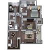 Tranquility (C1) Floor Plan, 3-Bed 2-Bath, 1,261 SQFT