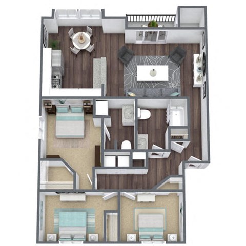 3 bedroom 2 bathroom floor plan