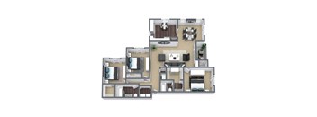 C1 3D Floor Plan Image at Hidden Creek, Lewisville, TX