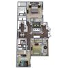 C2 Floor Plan, 3-Bed 2-Bath, 1,380 SQFT