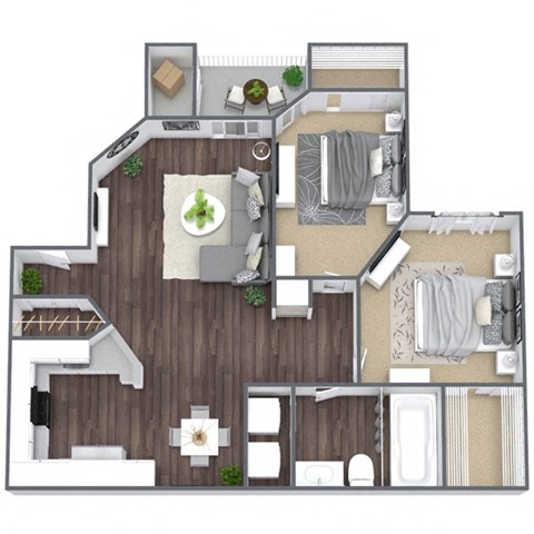 2X1 Castleton Floor Plan, 906 SQFT