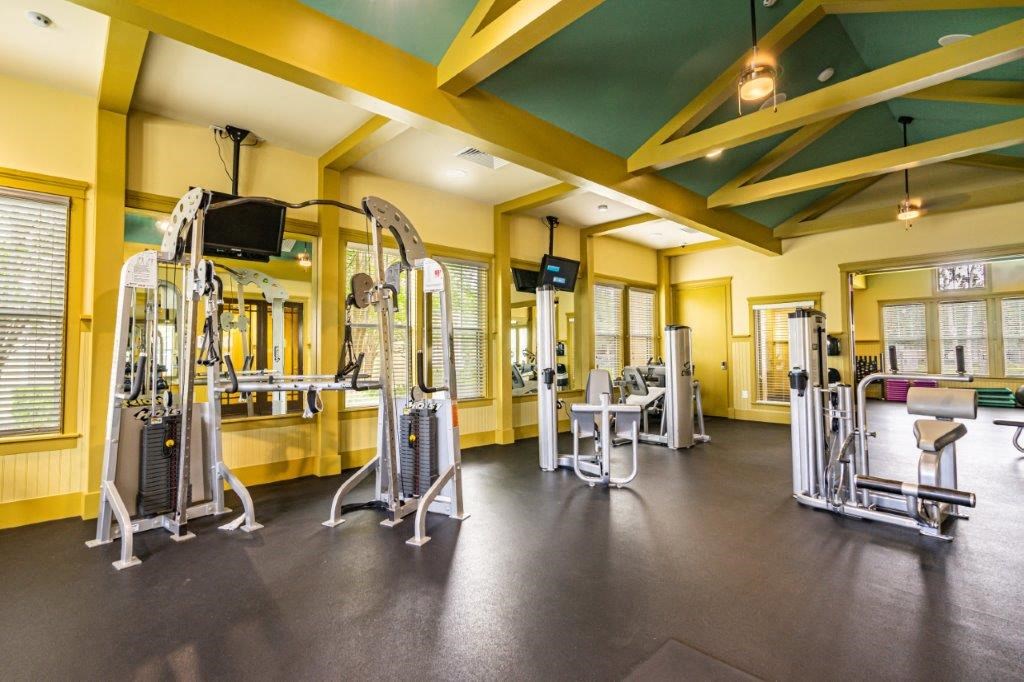 Resident gym with a variety of equipment at Bridges at Crosstown in Tampa, FL