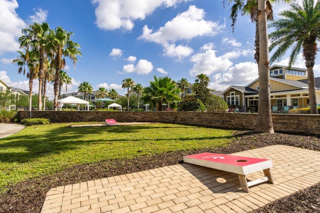 Cornhole court at Bridges at Crosstown in Tampa, FL