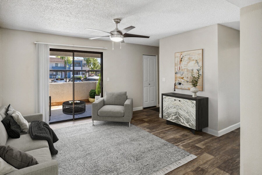 our apartments offer a living room with a fireplace