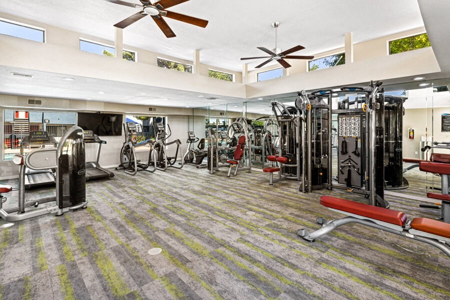 Fitness center with high ceiling