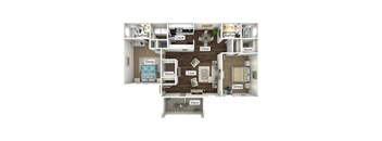 Cottage 3D Floor Plan