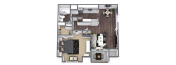 Cypress floor plan, 1-bedroom, 1-bathroom at Autumnwood, Texas