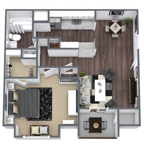 Cypress floor plan, 1-bedroom, 1-bathroom at Autumnwood, Texas