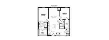 a floor plan of a bedroom floor plan with an open