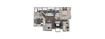 Dogwood: 2-bedroom, 2-bathroom floor plan at Woodland Estates