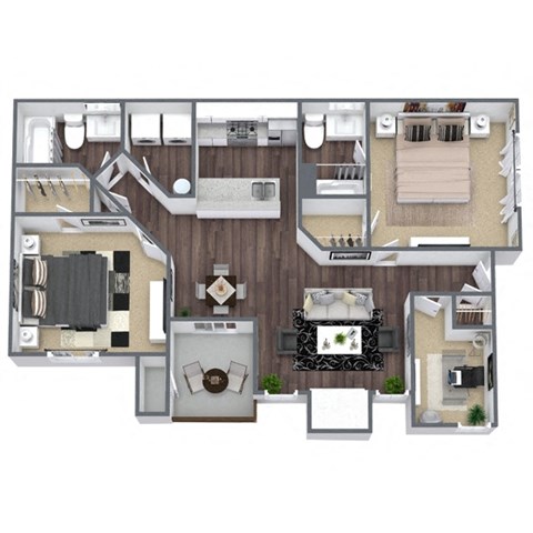 Dogwood: 2-bedroom, 2-bathroom floor plan at Woodland Estates