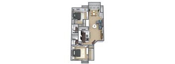 Dogwood Floor Plan, 2 bed, 2 bath.