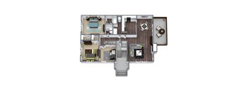 Fox Den 3-Bed 2-Bath 1,332 SQFT