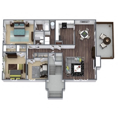 Fox Den 3-Bed 2-Bath 1,332 SQFT