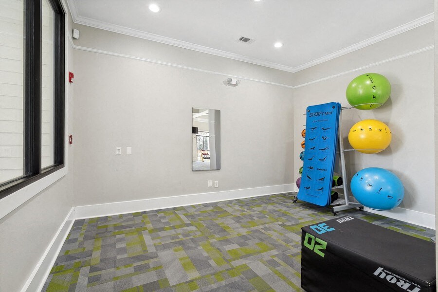 fitness room with balls
