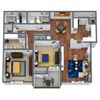 2 Bed 2 bath 3D floor plan Eldora