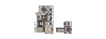Fernwood: 3-bedroom, 3-bathroom floor plan at Woodland Estates