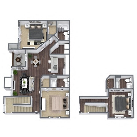 Fernwood: 3-bedroom, 3-bathroom floor plan at Woodland Estates