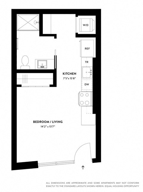 floor plan of 55 north luxury apartments to rent in the north end of boston
