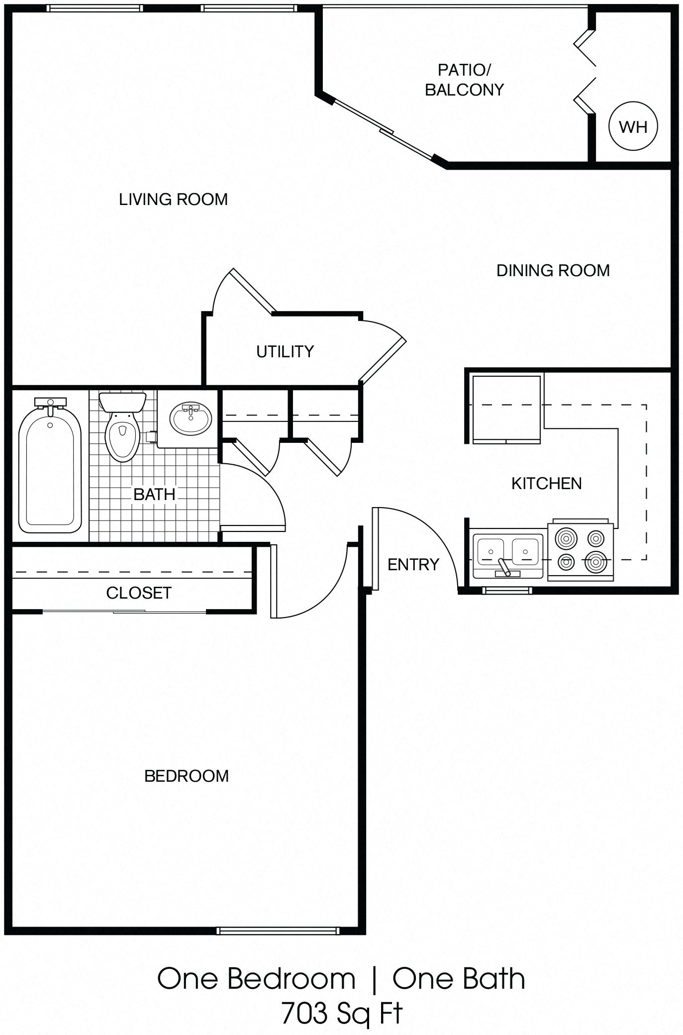 1 bedroom 1 bathroom floor plan