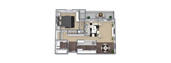 The Brook: 1-Bedroom Floor Plan