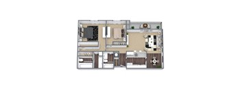 The Brook: 2-Bedroom Floor Plan