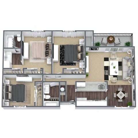 The Brook: 3-Bedroom Floor Plan