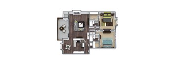 Fox Den 2-Bed 1-Bath 844 SQFT