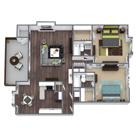 Fox Den 2-Bed 1-Bath 844 SQFT