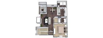 Glenwood: 1-bedroom, 1-bathroom floor plan at Woodland Estates