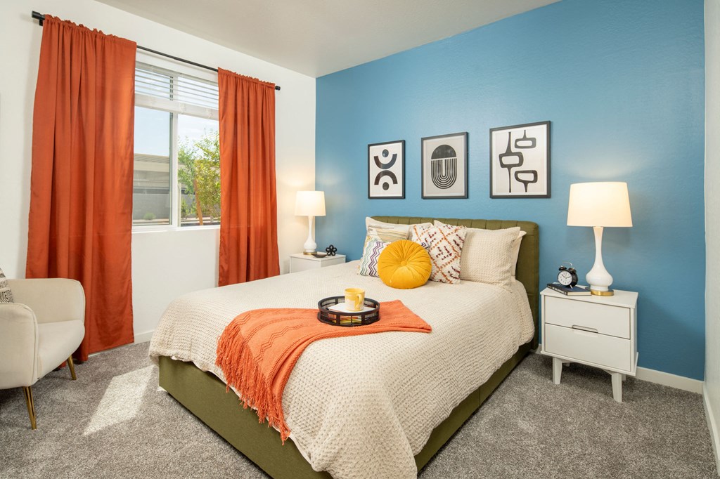 our apartments offer a bedroom with a king sized bed