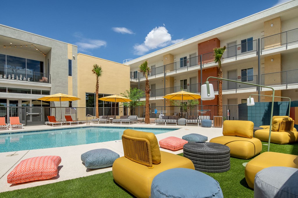 our apartments showcase an unique swimming pool