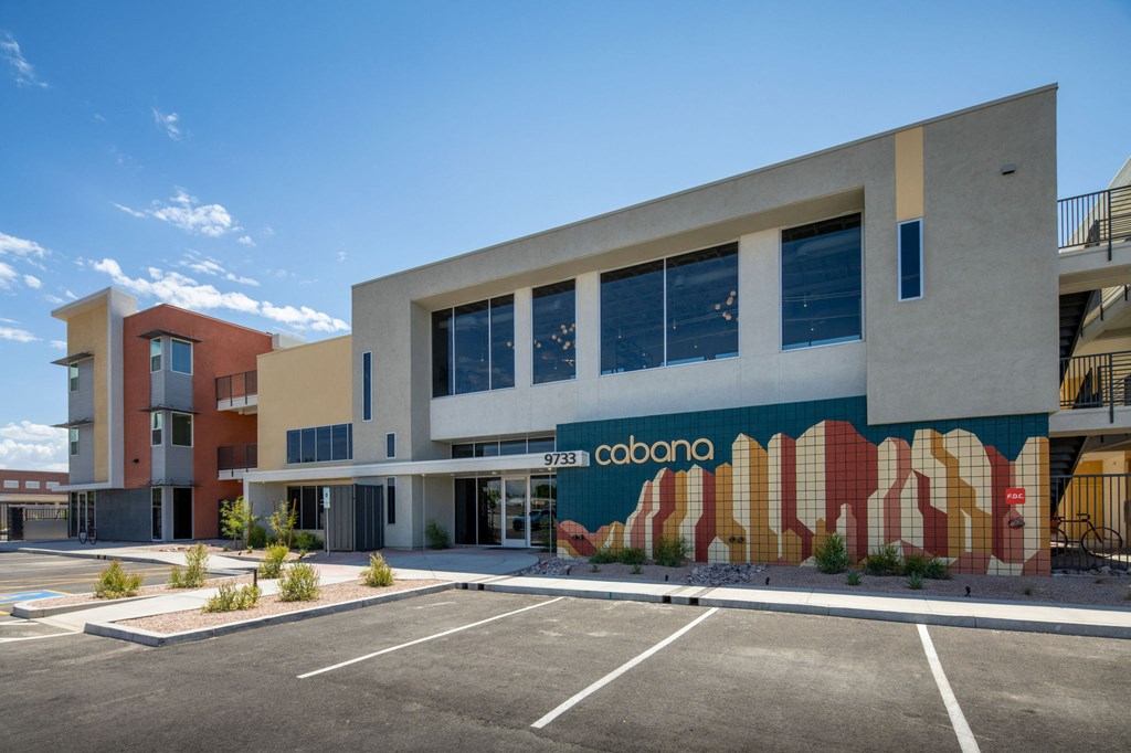 a building with a mural on the side of it