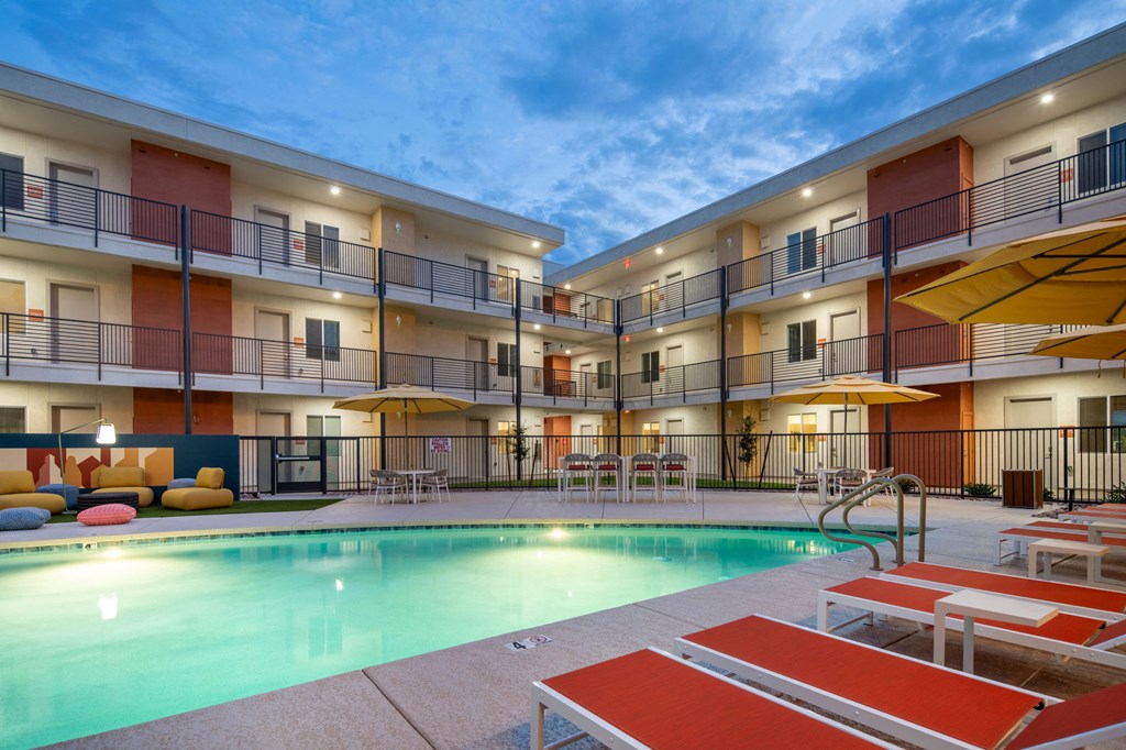 a picture of the pool at days inn & suites by wyndham las vegas