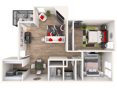 Grand Lake 2x1 3D Floor Plan