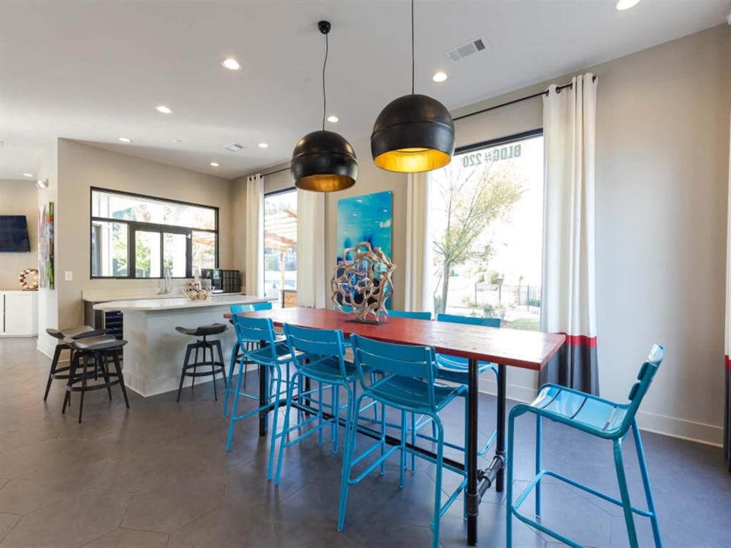 Chairs and tables in clubhouse