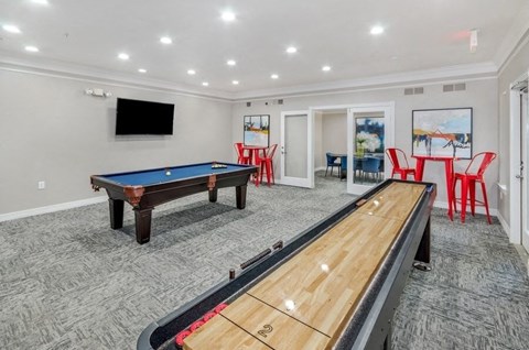 Clubhouse game area at Hidden Creek, Lewisville, Texas