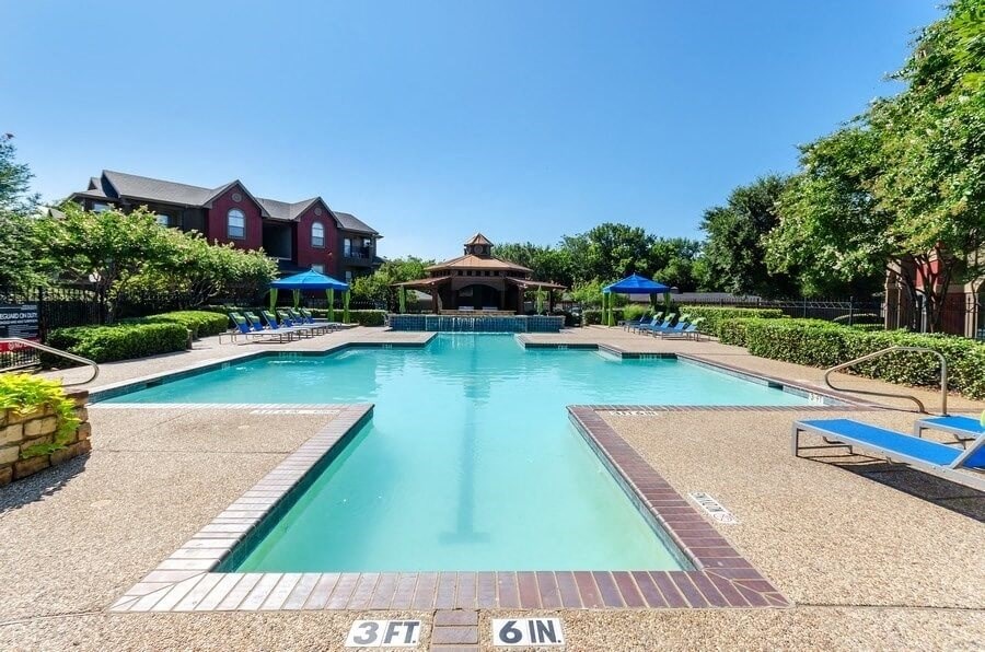 Resort style swimming pool at Hidden Creek, Lewisville, 75077