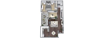 1X1 floor plan at Horizon Apartments in Santa Ana, California