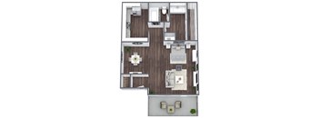 Studio floor plan at Horizon Apartments in Santa Ana, California