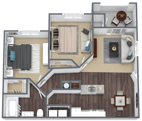 2 bedroom 1 bathroom floor plan