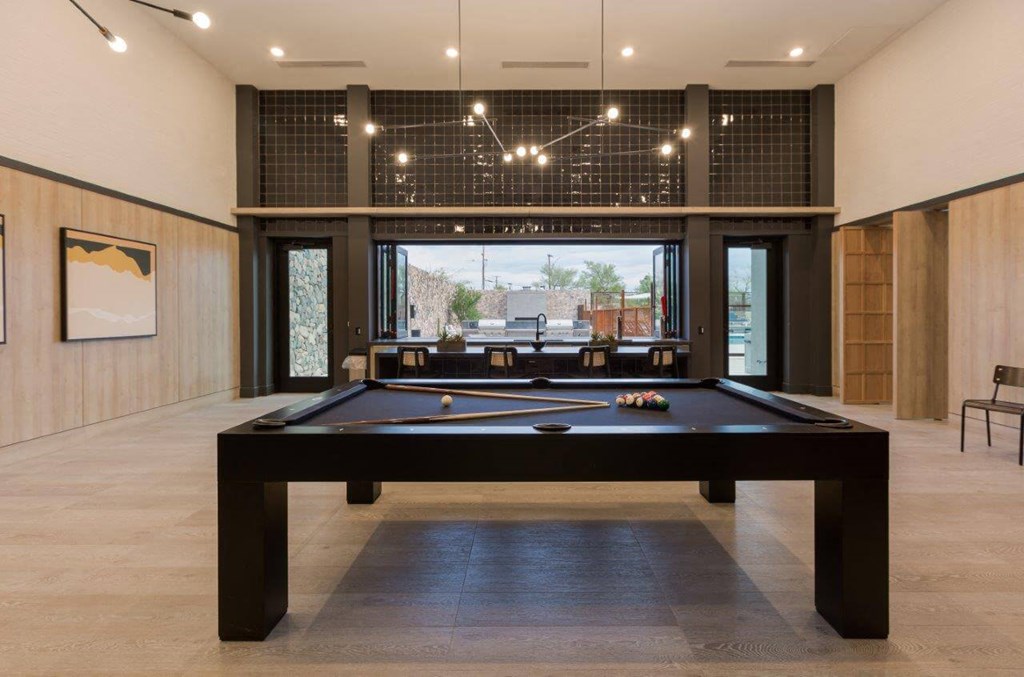 Recreation room with table games