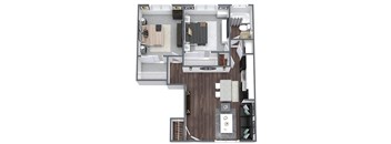 Imperial Floor Plan 2-Bed, 1-Bath 650SQFT at Esprit Cherry Creek, Glendale, 80246