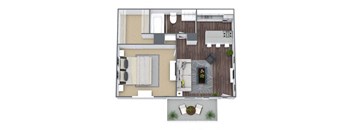 Jr. 1-bedroom floor plan