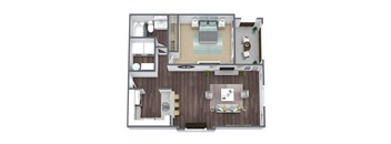 Jasmine Floor Plan, 1-Bed 1-Bath