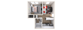 Junior 1x1 3D Floor Plan